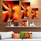 Designart - Orange Abstract Warm Fractal Design - Abstract Wall Art Canvas